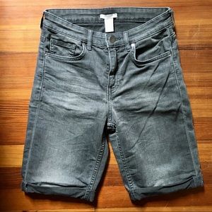 H&M Washed Black Denim Shorts